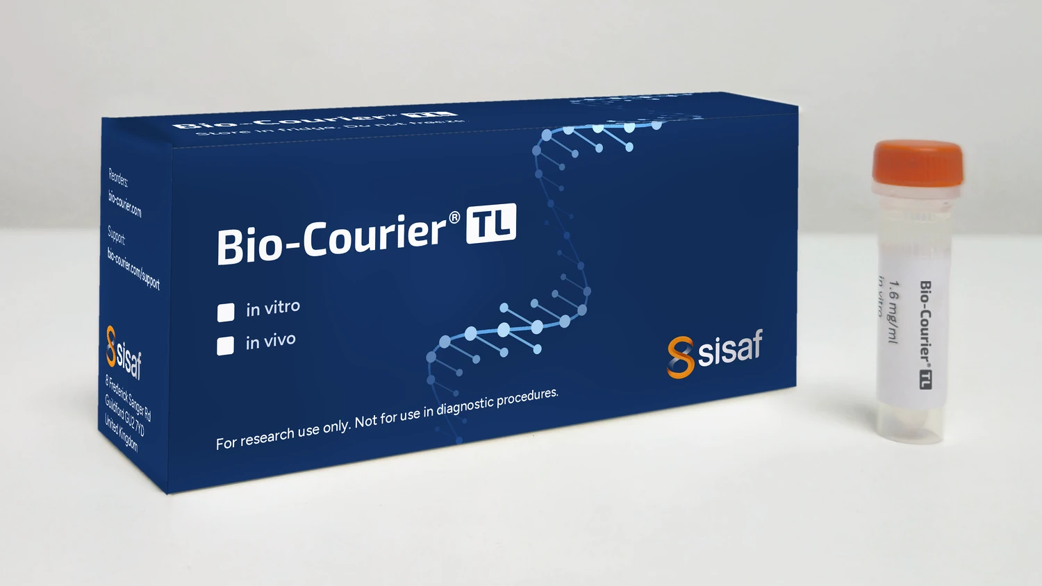 Bio-Courier TL research reagent box and vial